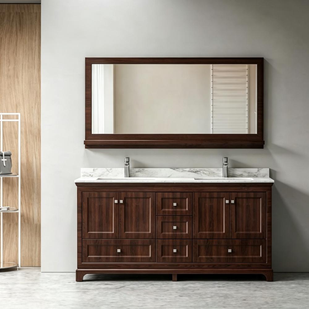 solid wood floor standing vanity