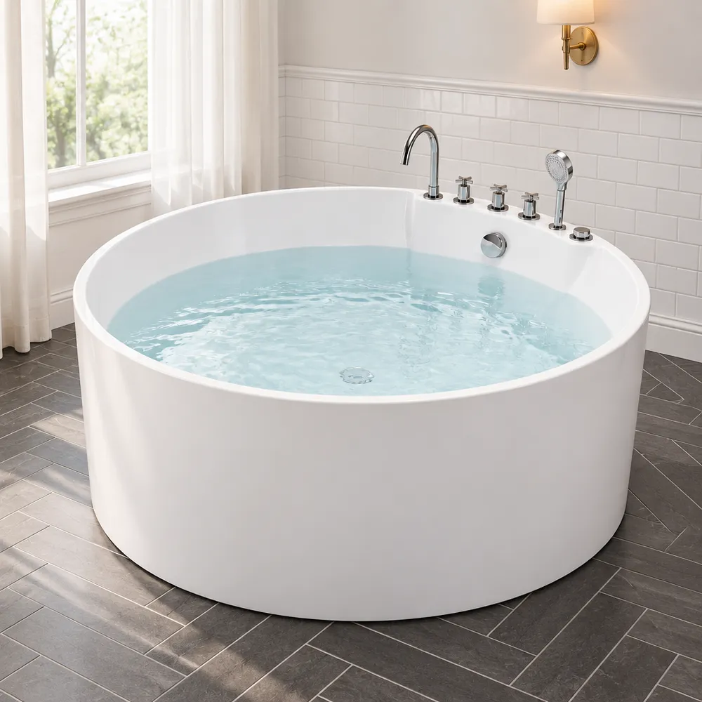 Circular Bathtub in a Room Setting3-min